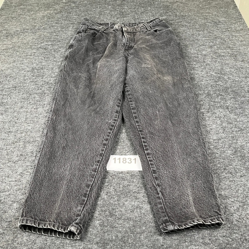 Gitano Vintage Black Acid Wash High Waisted Mom Jeans Womens 16 Petite Cotton